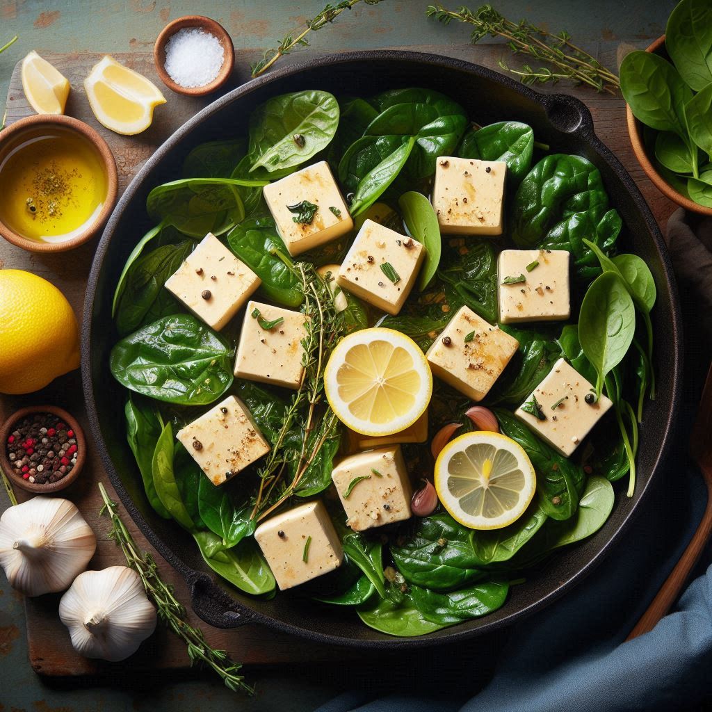 One Pan Lemon and Herb Tofu